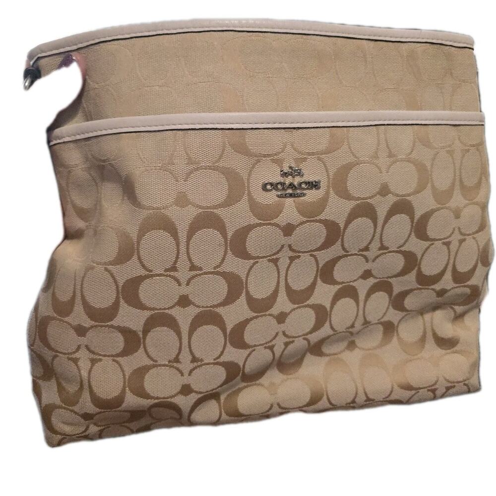 Coach Purse F36378 Signature File Crossbody Bag - Light Khaki/ Chalk
